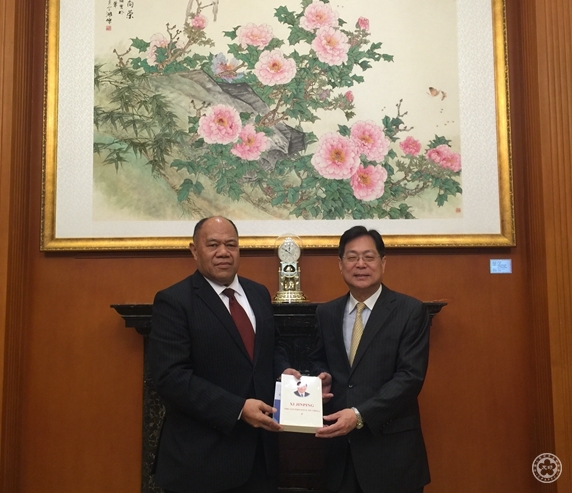 谢元副会长会见汤加王国驻华大使陶阿伊卡·乌塔阿图